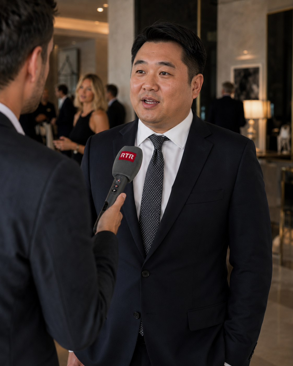 Lu Zing W. in the original Zurich event-week media interview image prepared for Valarty Insights.